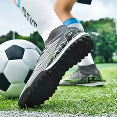Sapatos de futebol masculino de sola FG, sapatos de gramado ao ar livre, grampos longos especiais, botas esportivas de equipe superior alta, resistência ao desgaste, tamanho 36-45 - loja online
