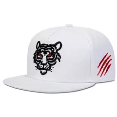 Imagem do Boné masculino bordado tigre, chapéu snapback de algodão, ajuste adulto, sol casual ao ar livre, moda hip-hop, osso