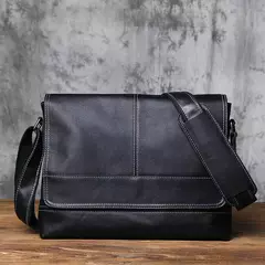 NZPJ-Bolsa de ombro de couro marrom para homens, bolsa mensageiro de couro, camada superior retro, cavalo louco artesanal, arquivo A4, novo - comprar online