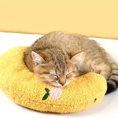 Travesseiro pequeno para gatos e cães, tapete de dormir, protetor de pescoço, travesseiro em forma de u, macio e grosso, resistente à mordida, inverno, quente e confortável - Wolf Magazine
