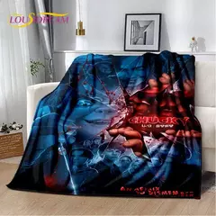 Personagem do filme de terror Chucky Saw Pennywise Halloween Cobertor de flanela macia para camas, quarto, sofá, piquenique, cobertor para capa na internet