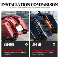 Fáscia de extensão do para-lama traseiro de motocicleta LED para Harley Touring FLHR Street Road Electra Glide Ultra Limited CVO FLHX 2009-2023 - Wolf Magazine