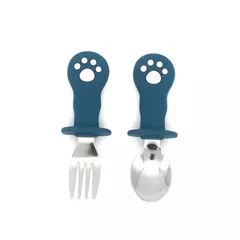 Imagem do Baby Cartoon Tableware Set, Crianças Utensílio, Aço Inoxidável, Criança Louça, Talheres, Alimentação Colher, Garfo, Infantil