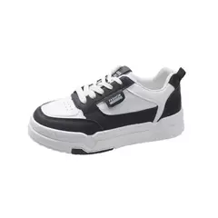 Tênis antiderrapantes de couro de sola macia feminino, sapatos confortáveis e respiráveis, de salto redondo, novos, primavera e outono, 2024 - comprar online