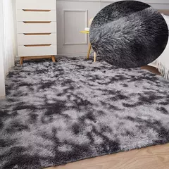 Tapete cinzento para sala de estar tapete de pelúcia cama quarto piso tapetes macios anti-deslizamento decoração da casa tapetes de veludo macio cobertor do quarto dos miúdos