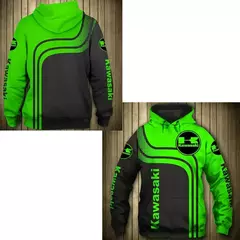 Moletom de equipe de motocicleta Kawasaki para homens e mulheres, moletom com zíper, jaquetas casuais, casaco infantil, primavera, outono, 2024