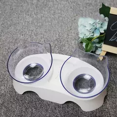 Imagem do Tigela dupla antiderrapante para gatos, tigela para cães com suporte para alimentação de animais de estimação, tigela de água para gatos, comida para animais de estimação, alimentador de cães, suprimentos de produtos