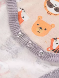 Recém-nascido manga curta em torno do pescoço macacão, onesies para bebês meninos e meninas, desenhos animados flores animais impressão, roupas infantis, 4pcs
