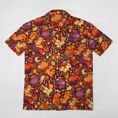 Camiseta havaiana masculina de manga curta, estampa de ovelha 3D, roupas de praia soltas, camisas grandes, verão