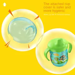 Beber Copo com Tampa Dupla Alça Flip, Bonito Duckbill Cup, BPA Free, Bebês à prova de vazamento Copos de água