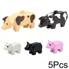 City Animal Building Blocks Set para crianças, Bricks Brinquedos, Pato, Cisne, Porco, Gato, Pássaro, Cão, Acessórios de fazenda, Pequenas partículas, Presentes para crianças