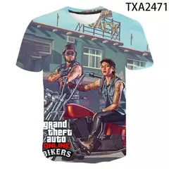 3D Grand Theft Auto imprimindo camisetas para homens e mulheres, camiseta gráfica do Game Gta 45, tops de mangas curtas, camisetas para crianças, verão, novo - comprar online