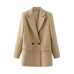 Imagem do TRAF-Blazer feminino de escritório, preto, bege, cáqui, azul, verde, cinza, casaco de moda, blazers femininos, jaqueta, casacos, 2024