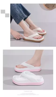 Outlandish-eva flip flops para mulheres, solas grossas super macias, sapatos ao ar livre, antiderrapante, de alta qualidade, design moderno, para o verão na internet