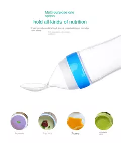 Imagem do Recém-nascido Silicone Squeezed Milk Bottle, Food Grade, Training Spoon, Baby Grain, Supplement Alimentador, Seguro e Prático