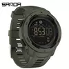 Relógio de pulso masculino Sanda, 50m à prova d'água, led, digital, militar, esportes, pedômetro, calorias, marca, 2145