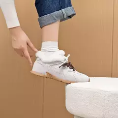 Aiyuqi tênis feminino novo couro genuíno retro alemão sapatos de treinamento feminino inverno veludo pele plana sapatos casuais - Wolf Magazine