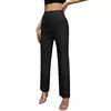 Calça reta de cintura alta feminina, calça casual, detalhes de costura, terno, monocromática, moda