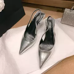 Salto Alto para Mulher, Sapatos de Deslizamento, Escritório e Carreira, Sólido, Sexy, Moda, Verão, 2022, Sandálias - comprar online