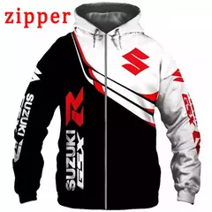Imagem do Capuz esportivo masculino impresso em 3D, com zíper, top grande, casual, moda, moda de corrida, rua, 2024