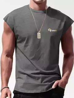 Imagem do Camiseta esportiva sem mangas de musculação masculina, Top seco rápido, Treino Fitness, Ginásio, Corrida, Novo, 2022