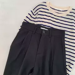 HELIAR-calça feminina de cintura alta, calça reta para senhoras do escritório, botão casual, calça preta solta, nova, outono - Wolf Magazine