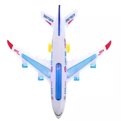 Brinquedo eletrônico do avião com música, piloto automático Flash Sound Aircraft, avião de rotação automática, presente educativo para crianças - loja online