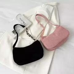 Bolsas de veludo vintage feminino, bolsa axilas, bolsas de ombro com zíper, bolsas pequenas, embreagem casual macia, moda feminina, outono, inverno