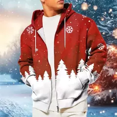 Fashion Mens Christmas Zipper Hoodie Trend Autumn Long Sleeve 3D Printed Zip Up Hoodies Casual Streetwear Oversized Pullovers na internet