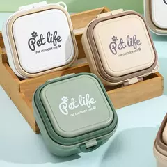 Tigelas dobráveis espessadas para animais de estimação, tigelas duplas para uso externo, utensílios de mesa para viagem, tigelas alimentares para cães, suprimentos para animais de estimação, tigelas portáteis para cães - comprar online
