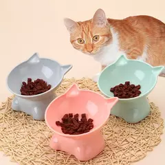 Venda quente estilo nórdico tigela para animais de estimação proteção de vértebra cervical tigela de gato anti-ponta plástico boca inclinada tigela de gato suprimentos para animais de estimação - comprar online