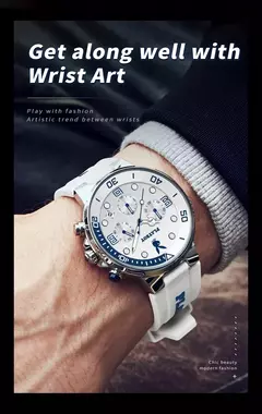 Imagem do PLAYBOY-Relógios de pulso quartzo impermeável masculino, relógios esportivos, pulseira de silicone, relógio de luxo, marca top, 2022