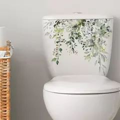 1PCS Plantas Verdes Flores Adesivo De Parede Banheiro WC Decalques Sala de estar Gabinete Casa Decoração Auto-adesivo Mural