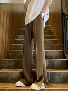 Calças largas retas para homens, terno masculino, calça preta, spandex clássico, desgaste do trabalho, roupas de alfaiataria, oferta chinesa - Wolf Magazine