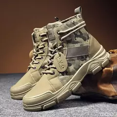 Botas masculinas casuais ao ar livre botas de deserto outono moda camuflagem rendas sapatos de plataforma homem botas masculinas zapatos hombre - comprar online