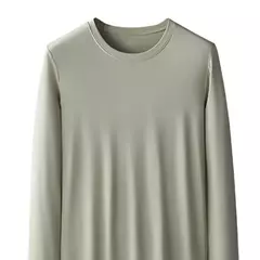 Imagem do Camiseta de gola redonda masculina, naturalmente macia 94% modal, camiseta confortável, camiseta preta casual, ajuste regular, outono