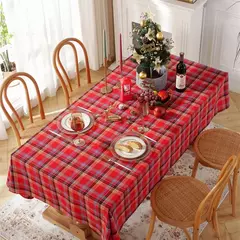 Toalha de mesa quadriculada temática do Natal, adequado para festas banquetes e restaurantes, decoração da cozinha - Wolf Magazine
