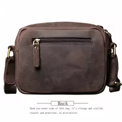 Bolsa de ombro retrô de couro genuíno masculina, grande capacidade, bolsa transversal diagonal, bolsa pequena para iPad, cavalo louco - comprar online