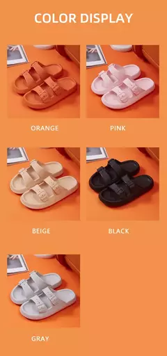 Imagem do Moda fivela de plataforma grossa chinelos mulher em casa sola macia eva nuvem slides sandálias verão 2023 não deslizamento praia flip flops