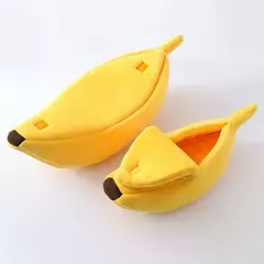 Banana gato cama casa engraçado bonito aconchegante gato esteira camas quente durável portátil pet cesta canil cão almofada gato suprimentos multicolorido - comprar online