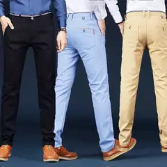 Calça lápis xadrez slim fit masculina, calça casual de casamento, calça reta, moda empresarial masculina na internet