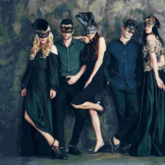 Imagem do WINOMO Homens Mulheres Traje de Mascarada Máscara de Mascarada Veneziana Máscara de Olho de Vilão (Preto)