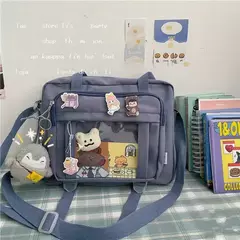 Bolsa Crossbody de Nylon Transparente para Mulheres Bolsa de Ombro Bolsa JK Meninas Japonesas do Ensino Médio, Bolsa de Livro Transparente, Segundo Elemento na internet