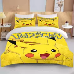 Pokémon Pikachu Bulbasaur Conjunto de cama macio impresso, Capa de edredão, 1 Capa de edredão, 2 Fronhas, Adultos e Crianças, Luxo - comprar online
