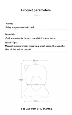 Anti-Slip Baby Bath Seat, Esteira de suporte infantil, Almofada macia do corpo conforto, Dobrável Baby Bath Tub Pad, Recém-nascido Banheira Travesseiro na internet