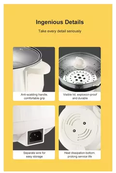 Panela elétrica de camada única ou dupla, Multi fogões, Panela antiaderente doméstica, Fogão de arroz, Eletrodomésticos de cozinha, 1-2 pessoas, 220V - loja online