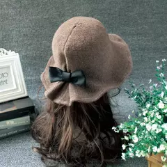 Chapéu de lã de bowknot vintage feminino, Fedoras para senhoras, cúpula de feltro para casamento Igreja Jazz, boné feminino elegante, outono e inverno - Wolf Magazine