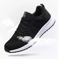 Imagem do Sapatos de corrida leves e respiráveis para mulheres, calçados esportivos antiderrapantes, ao ar livre, macios, com cordões, moda, tênis