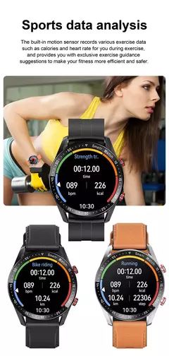 Impermeável relógio inteligente para homens, Bluetooth chamada, saúde do laser, pressão arterial, fitness esportes relógios, caixa, ECG, PPG - comprar online