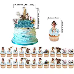 2024 moana festa tema vestir-se adereços dos desenhos animados anime figura tamatoa maui festival cosplay festa adereços banner balão bolo topper